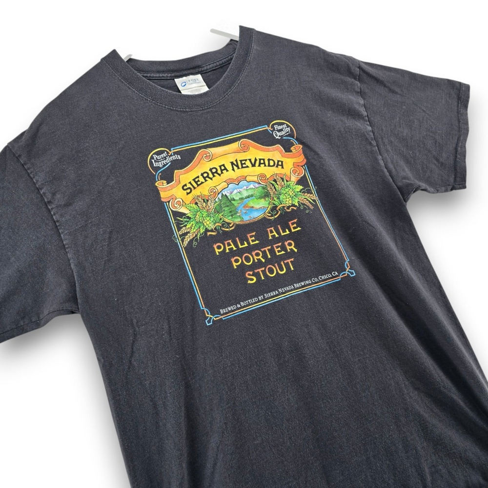 Sierra Nevada Brewing Co T Shirt Mens Large Black Cotton Graphic Pale Ale Porter